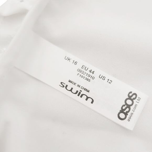 ASOS Swim broderie embroidered white eyelet ruffle hipster bikini bottoms 12 NEW - Picture 7 of 7